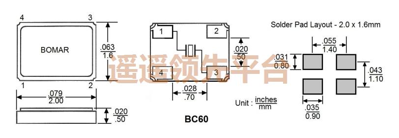 BC60EFD108-20.000000,bomar无源贴片ag九游会登陆j9入口,BC60无源谐振器 BC60EFD108-20.000000,bomar无源贴片ag九游会登陆j9入口,BC60无源谐振器